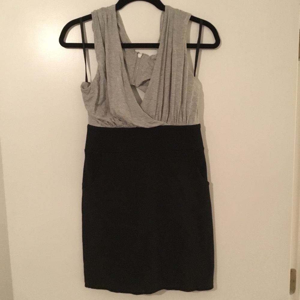 LaRok Black and Grey Mini Dress Sz M
